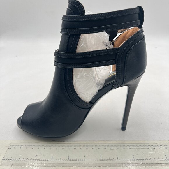 XYD Black Peep Toe Sandal Ankle Booties Dual Buckled Straps Stiletto Heels Pumps - Picture 2 of 8